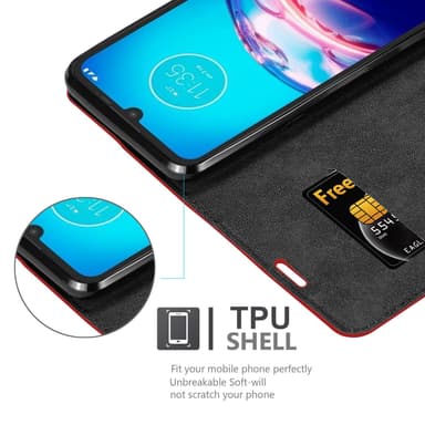 Motorola MOTO E6s 2020 lommebokdeksel case (rød)