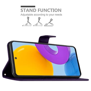 Samsung Galaxy M52 5G lommebokdeksel Blomster (lilla)