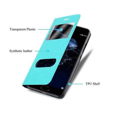 Huawei P10 lommebokdeksel cover (turkis)