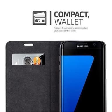 Samsung Galaxy S7 EDGE lommebokdeksel case (svart)