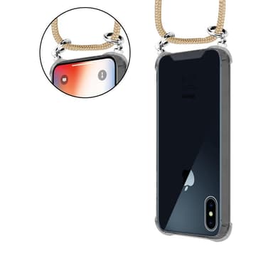 iPhone X / XS Deksel med Halskjede (brun)