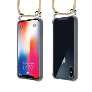 iPhone X / XS Deksel med Halskjede (brun)