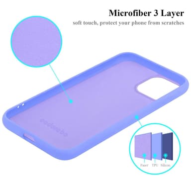 iPhone 15 silikondeksel case (Lilla)