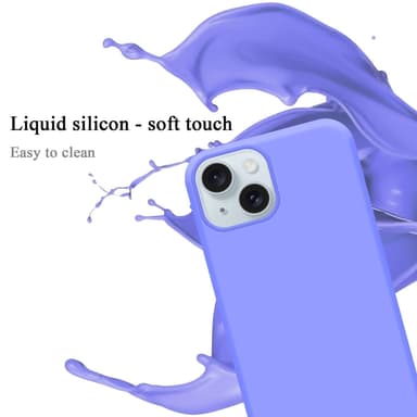 iPhone 15 silikondeksel case (Lilla)