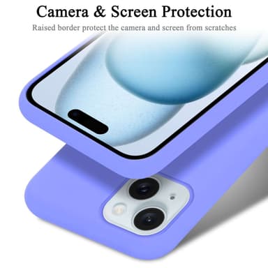 iPhone 15 silikondeksel case (Lilla)