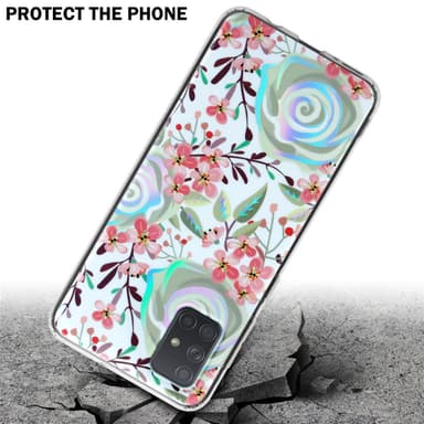 Samsung Galaxy A71 4G lommebokdeksel Blomster (hvit)