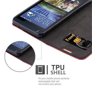 HTC Desire 626G lommebokdeksel case (rød)
