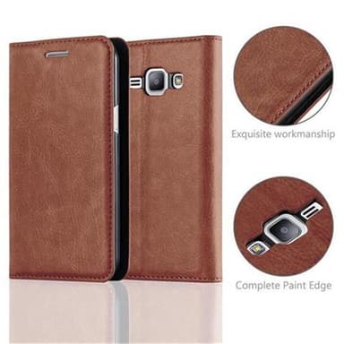 Samsung Galaxy J1 2015 lommebokdeksel case (brun)