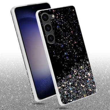 Samsung Galaxy S23 Silikondeksel Glitter (Svart)