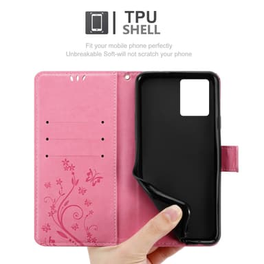 Realme 8 4G / 8 PRO lommebokdeksel Blomster (rosa)