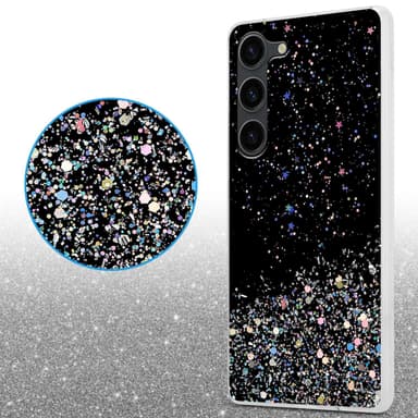 Samsung Galaxy S23 Silikondeksel Glitter (Svart)