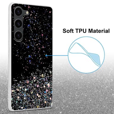 Samsung Galaxy S23 Silikondeksel Glitter (Svart)