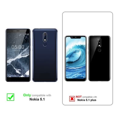 Nokia 5.1 Skjermbeskytter Skärmskydd (svart)