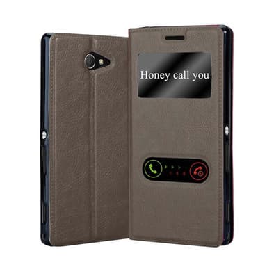 Sony Xperia M2 / M2 AQUA lommebokdeksel cover (brun)