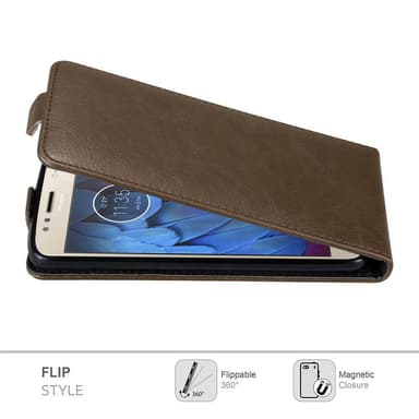 Motorola MOTO G5S deksel flip cover (brun)