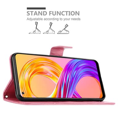 Realme 8 4G / 8 PRO lommebokdeksel Blomster (rosa)