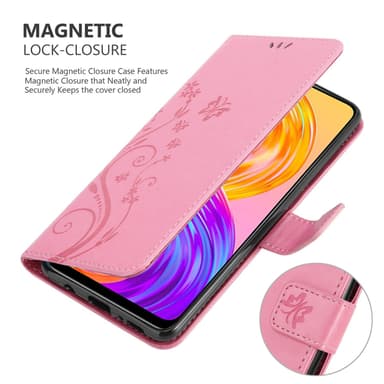 Realme 8 4G / 8 PRO lommebokdeksel Blomster (rosa)