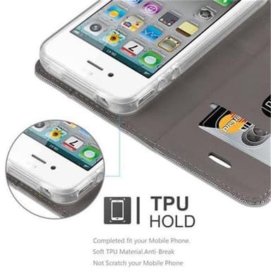 iPhone 4 / 4S lommebokdeksel etui (grå)