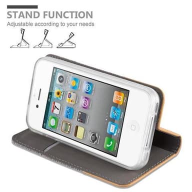 iPhone 4 / 4S lommebokdeksel etui (grå)