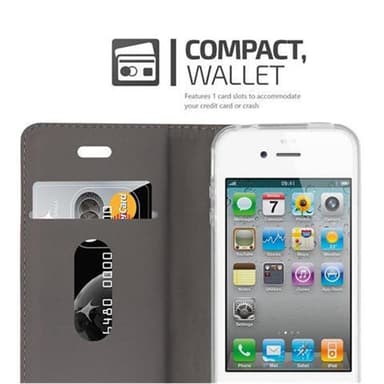 iPhone 4 / 4S lommebokdeksel etui (grå)