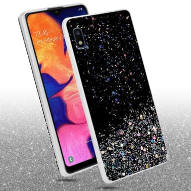 Samsung Galaxy A10 / M10 Silikondeksel Glitter (svart)