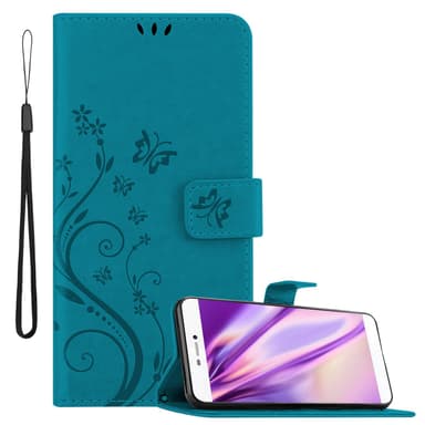 Huawei P8 lommebokdeksel Blomster (blå)