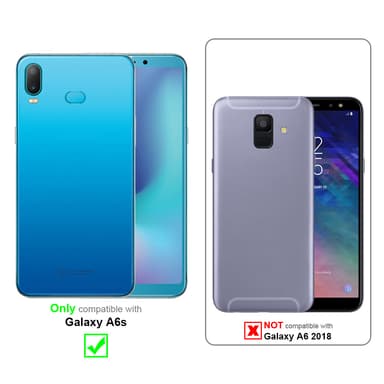 Samsung Galaxy A6s lommebokdeksel Blomster (blå)