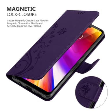 LG G7 ThinQ / FIT / ONE lommebokdeksel Blomster (lilla)