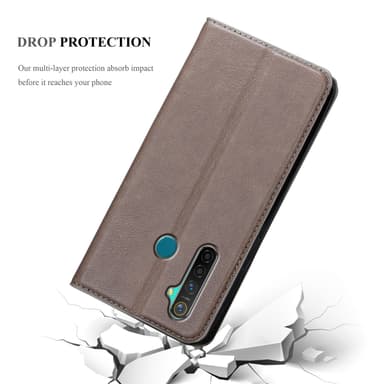 Realme 5 PRO / Realme Q lommebokdeksel case (brun)