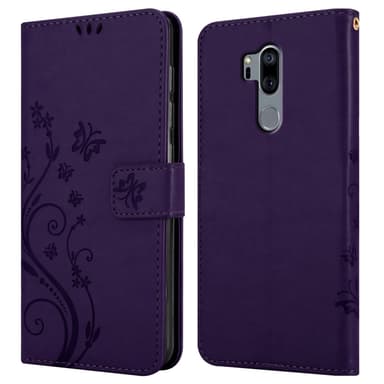 LG G7 ThinQ / FIT / ONE lommebokdeksel Blomster (lilla)