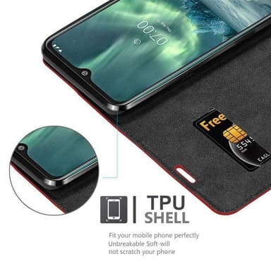 Nokia 7.2 lommebokdeksel case (rød)