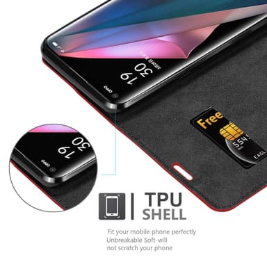 Oppo FIND X3 PRO lommebokdeksel case (rød)