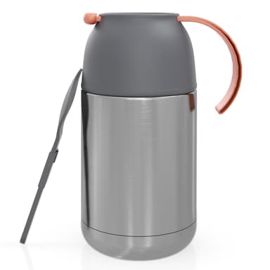 Termosbeholder 650ml Termosflaske Te Kaffekanne(grå)