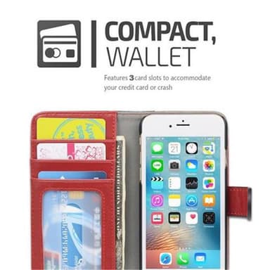 iPhone 6 / 6S lommebokdeksel cover (rød)