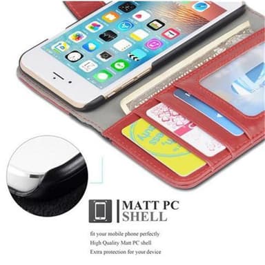 iPhone 6 / 6S lommebokdeksel cover (rød)