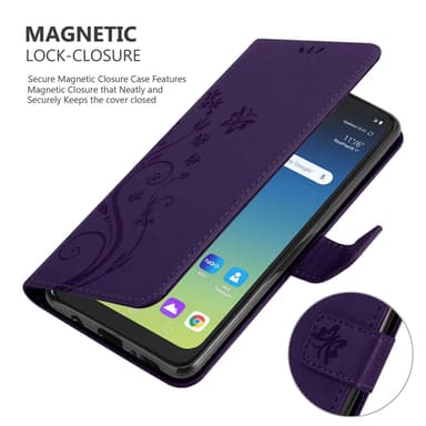 LG K40S lommebokdeksel Blomster (Lilla)