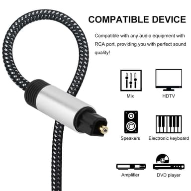 Digital Audiokabel 2m Toslink-kabel lydkabel