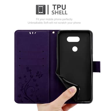 LG K40S lommebokdeksel Blomster (Lilla)