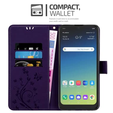 LG K40S lommebokdeksel Blomster (Lilla)