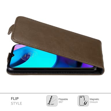 Motorola MOTO E20 / E30 / E40 deksel flip cover (brun)
