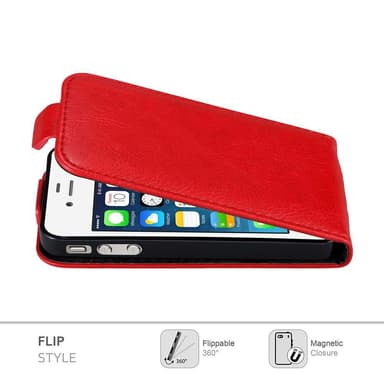 iPhone 4 / 4S deksel flip cover (rød)