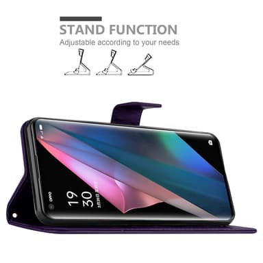 Oppo FIND X3 PRO lommebokdeksel Blomster (lilla)