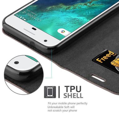 Google PIXEL lommebokdeksel case (brun)