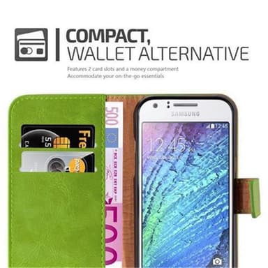 Samsung Galaxy J1 2015 lommebokdeksel etui (grønn)