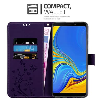 Samsung Galaxy A9 2018 lommebokdeksel Blomster (lilla)