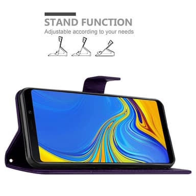 Samsung Galaxy A9 2018 lommebokdeksel Blomster (lilla)