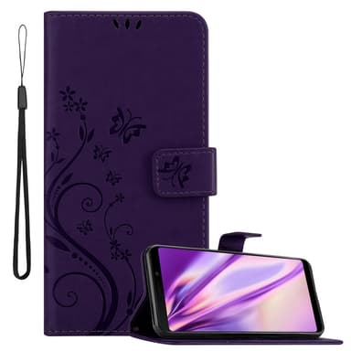Samsung Galaxy A9 2018 lommebokdeksel Blomster (lilla)