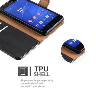 Sony Xperia Z3 COMPACT lommebokdeksel etui (svart)