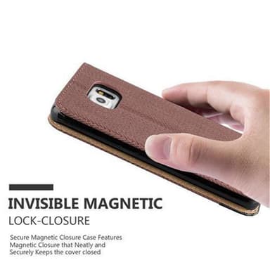 Samsung Galaxy S6 EDGE lommebokdeksel case (brun)