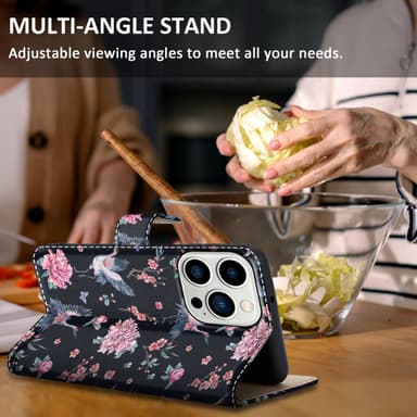iPhone 14 PRO lommebokdeksel etui (svart)